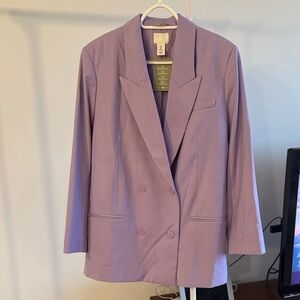 Women's Purple oversized Double-Breasted Blazer